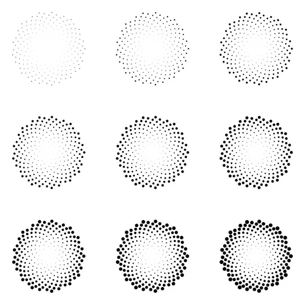 Halftone bezaaid cirkels geïsoleerd op de witte achtergrond. Effect vector halftoonpatroon. Willekeurig verdeelde punten voor uw ontwerp. — Stockvector