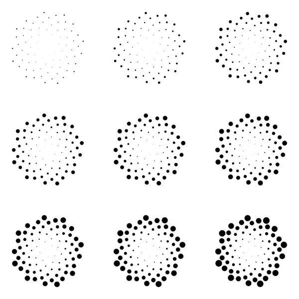 Beyaz arka plan üzerinde izole daireler noktalı yarım ton. Noktalı resim efekti vektör desen. Tasarımınız için rastgele dağıtılmış noktalar.