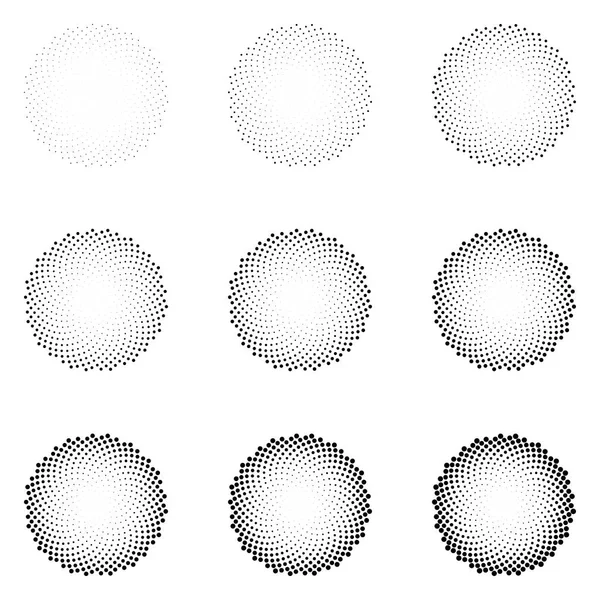 Beyaz arka plan üzerinde izole daireler noktalı yarım ton. Noktalı resim efekti vektör desen. Tasarımınız için rastgele dağıtılmış noktalar.