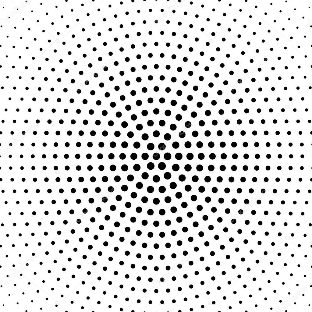 Halftone dotted background circularly distributed. Halftone effect vector pattern. Circle dots isolated on the white background.