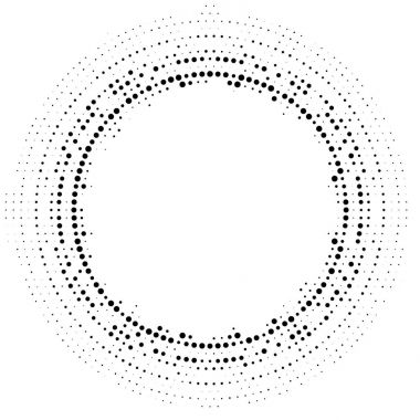 Dairesel yayın dağıtılmış arka plan noktalı yarım ton. Noktalı resim efekti vektör desen.