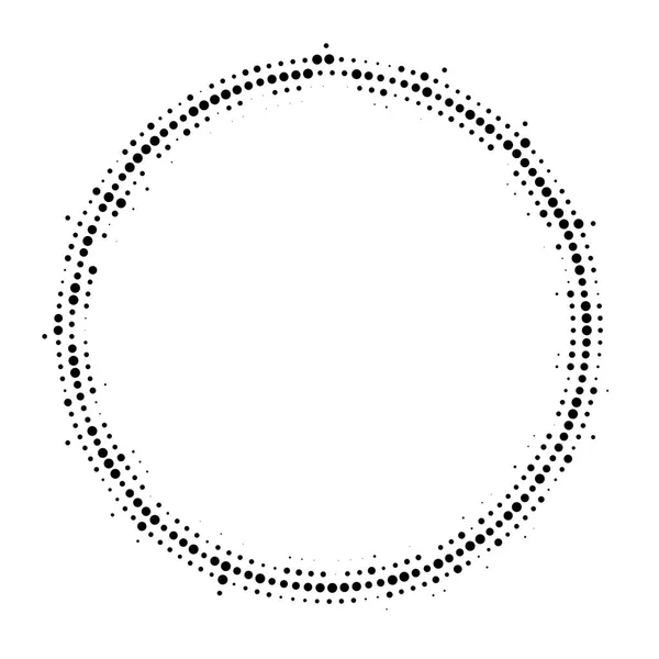 Fondo punteado medio tono distribuido circularmente. Patrón vectorial efecto de medio tono . — Vector de stock