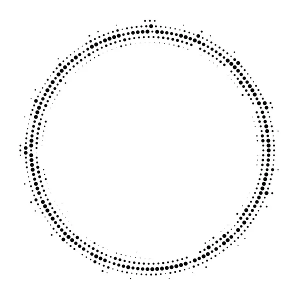 Fond pointillé demi-ton distribué circulairement. Motif vectoriel effet demi-teinte . — Image vectorielle