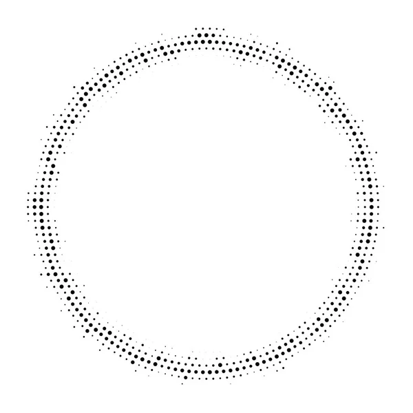 Halftone bezaaid achtergrond circulair verdeeld. Vector halftoonpatroon effect. — Stockvector