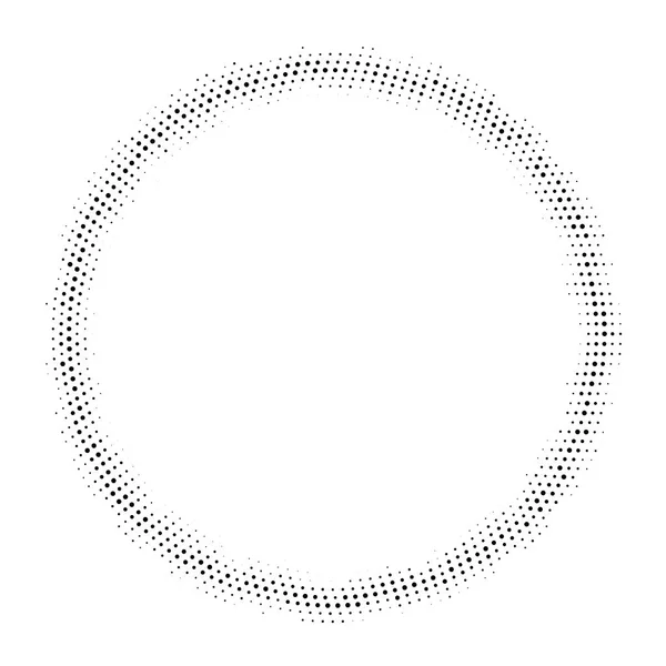 Halftone dotted background circularly distributed. Halftone effect vector pattern. — Stock Vector