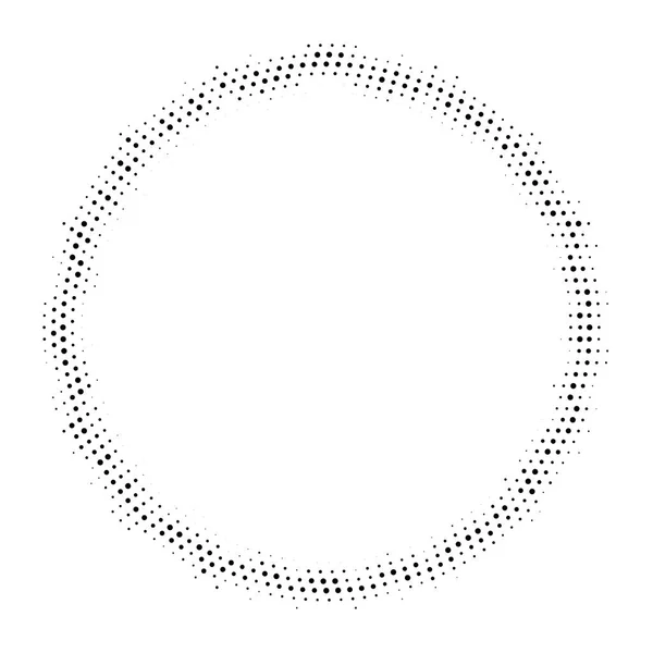 Halftone bezaaid achtergrond circulair verdeeld. Vector halftoonpatroon effect. — Stockvector