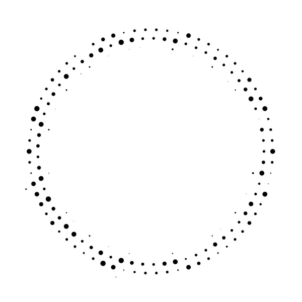 Fondo punteado medio tono distribuido circularmente. Patrón vectorial efecto de medio tono . — Archivo Imágenes Vectoriales