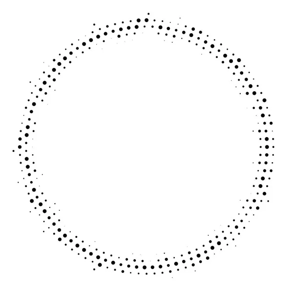 Halftone dotted background circularly distributed. Halftone effect vector pattern. — Stock Vector
