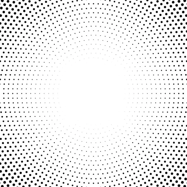 Halbtongepunkteter Hintergrund kreisförmig verteilt. Halbtoneffekt-Vektormuster. Kreis-Punkte isoliert auf weißem Hintergrund. — Stockvektor