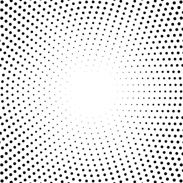 Halftone διακεκομμένη φόντο κυκλικά διανεμηθεί. Διανυσματικό μοτίβο εφέ μισού μέτρου. Κύκλος κουκκίδες που απομονώνονται στο λευκό φόντο. — Διανυσματικό Αρχείο