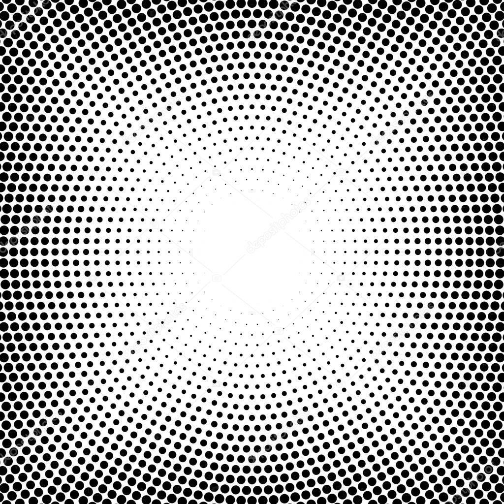 Halftone dotted background randomly distributed. Halftone effect vector pattern. Circle dots isolated on the white background.