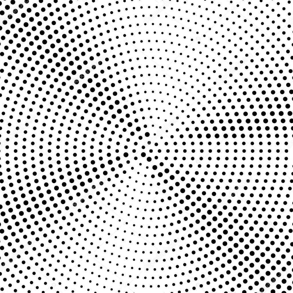 Halftone dotted background randomly distributed. Halftone effect vector pattern. Circle dots isolated on the white background.