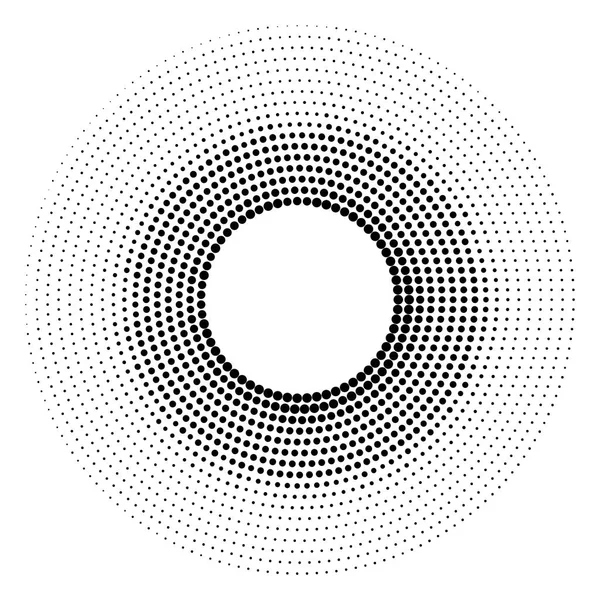 半色调点缀背景循环分布.半色调效应矢量模式。白色背景上孤立的圆点. — 图库矢量图片