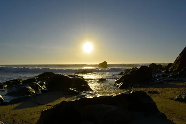 Por do sol na Praia_Sunset at the Beach — Stock Photo, Image