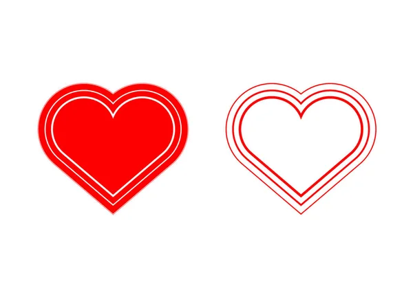 Corazón Rojo Símbolo Forma Del Amor Día San Valentín Patrón —  Fotos de Stock