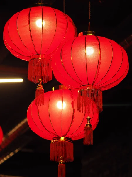 Röda Kina Lykta Hängande Taket Gott Nytt Kina — Stockfoto