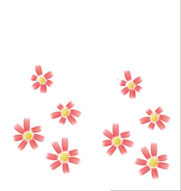 Beyaz arkaplanda kırmızı çiçeği boya