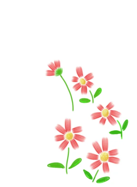 Paint Red Flower White Background — Stock Photo, Image