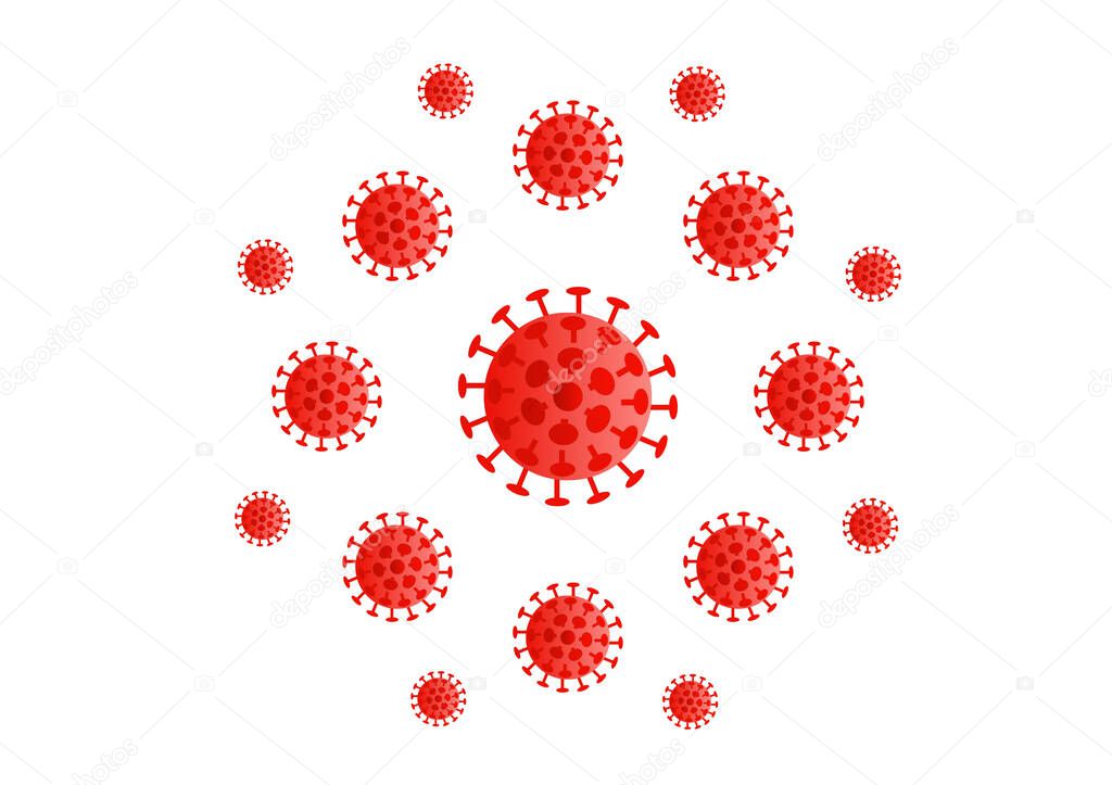 Coronavirus, covid-19 symbol graphic group on a white background