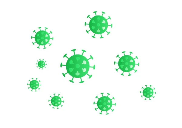 Coronavirus Groupe Couleurs Vert Covid Sur Fond Blanc Motif Indéformable — Photo