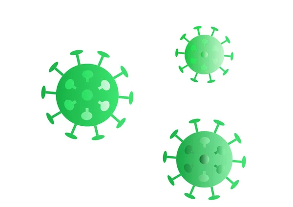 Coronavirus Grup Grafic Simboluri Culoare Verde Covid Fundal Alb Model — Fotografie, imagine de stoc