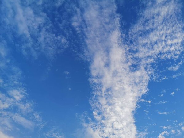Altostratus white clouds in the blue sky natural background beautiful nature environment