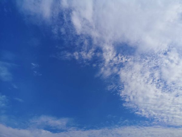 Altostratus white clouds in the blue sky natural background beautiful nature environment