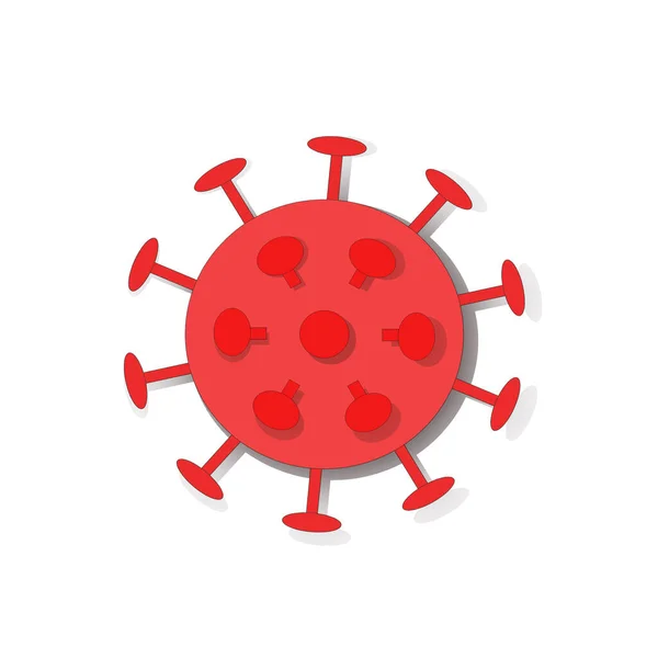 Rött Coronavirus Covid Symbol Grafiskt Vit Bakgrund — Stockfoto