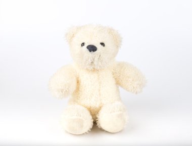 Oyuncak ayı ayrı tut moduyla arka plan üzerinde. yay şirin sanat güzel aşk kat b