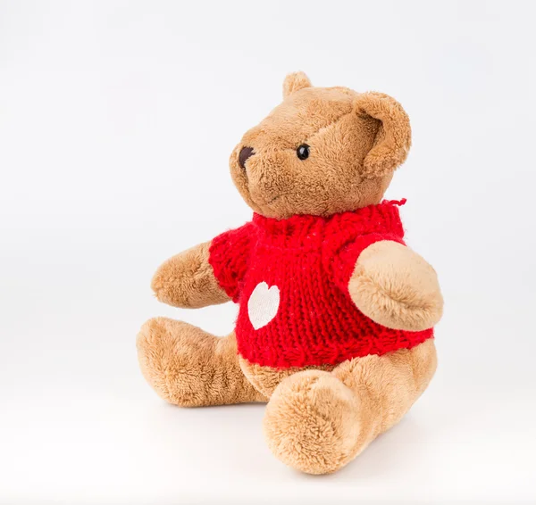 Teddybär auf isoliertem Hintergrund. Bogen niedlich Kunst schön Liebe Boden b — Stockfoto