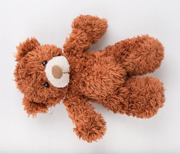 Teddybär auf isoliertem Hintergrund. Bogen niedlich Kunst schön Liebe Boden b — Stockfoto