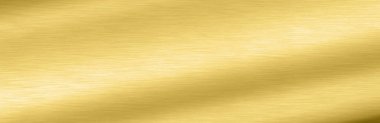 Geniş, parlak, pürüzsüz, metal, altın rengi arka plan. Parlak, klasik, pirinç kaplama, panorama desen konsepti. Bronz folyo kaplama, sert fon tasarımı, panoramik, altın ışıklı, üst pankart.