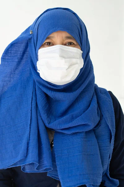 Asian Woman Medical Mask Coronavirus Pandemic Disease Isolate Background Covid — Stock Photo, Image