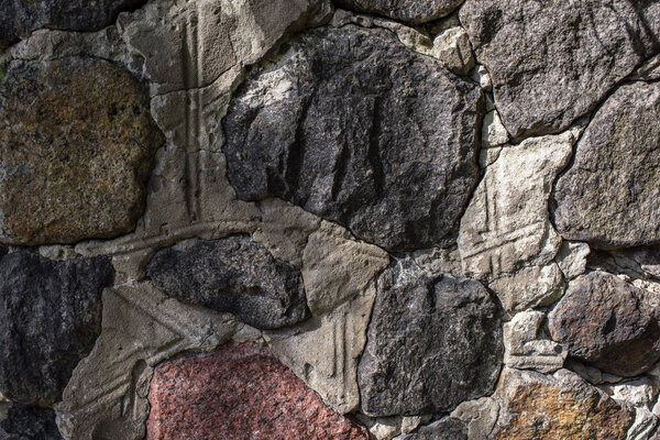 stone and concrete texture in sunshine with copy space