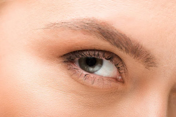 Cropped View Young Woman Looking Camera — Stock Photo, Image