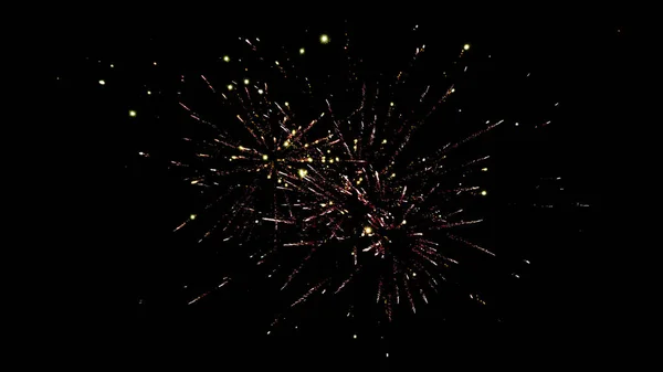 Background Festive Fireworks Party Isolated Black — Stock Photo, Image