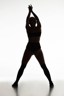Beyaz üzerinde izole edilmiş seksi kız twerking arka plan görünümü