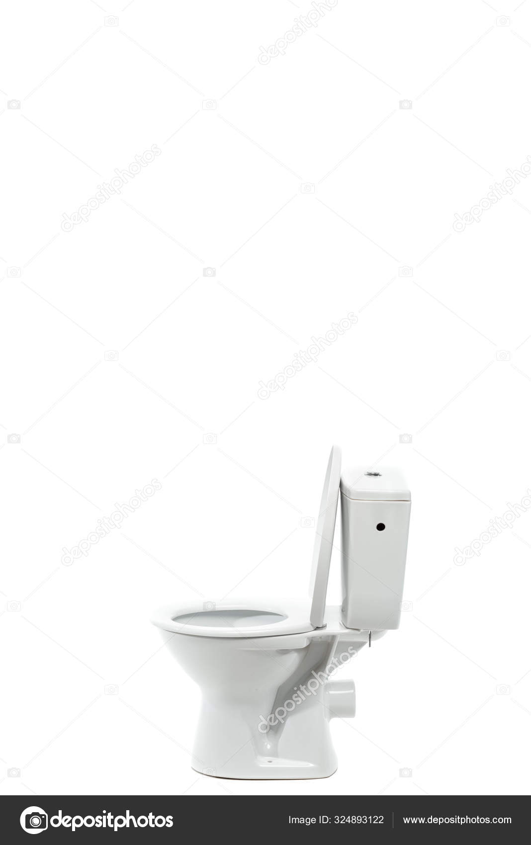 Side View Modern Ceramic Clean Toilet Bowl Isolated White — Stock Photo ©  HayDmitriy #324893122, image size:1068x1700