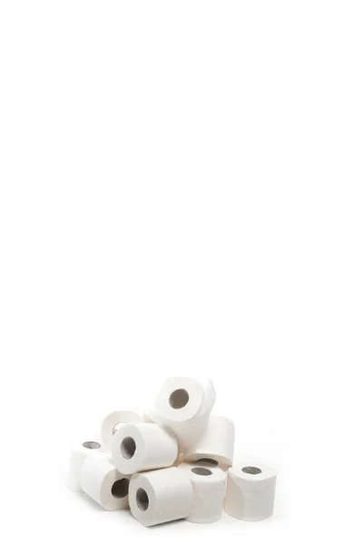 Rolls Toilet Paper Stack Isolated White — Stockfoto