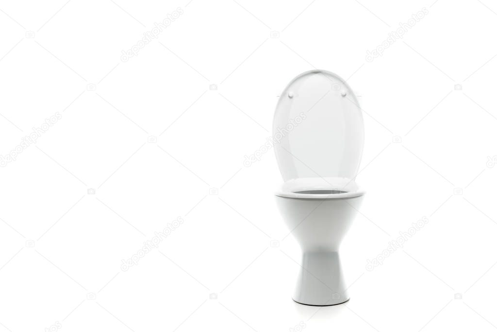 ceramic clean toilet bowl isolated on white