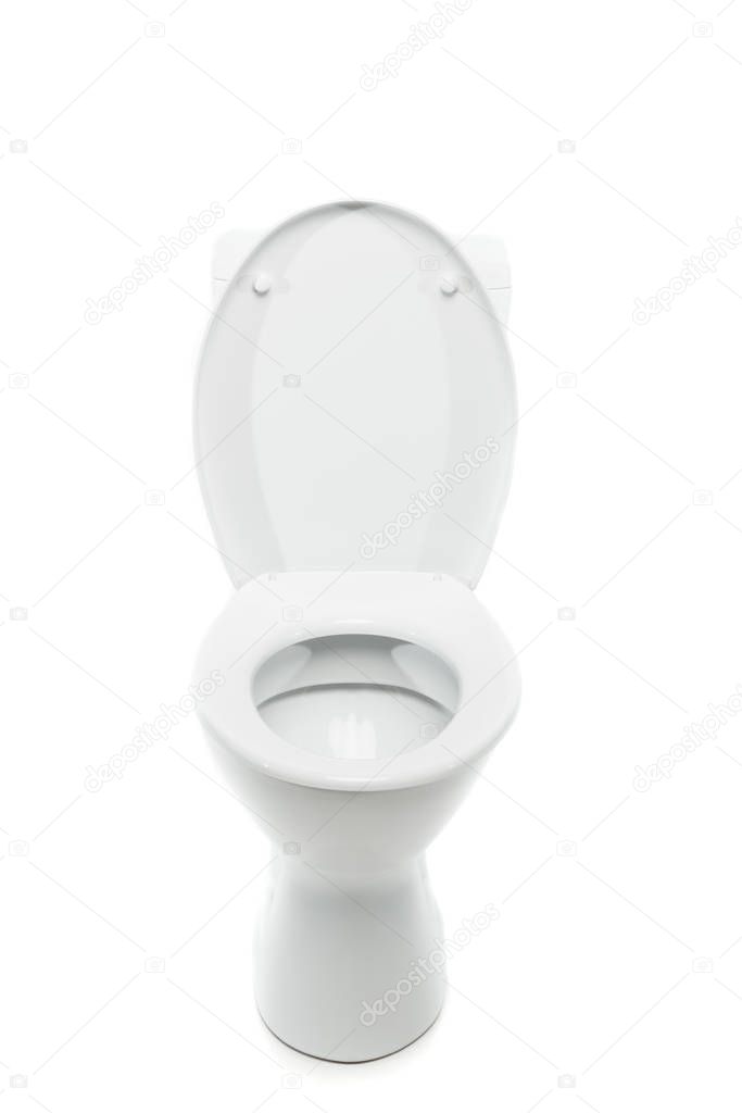 ceramic clean toilet bowl isolated on white