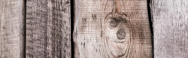Выветриваемая Деревянная Натуральная Текстурированная Серая Поверхность Копировальным Пространством Панорамный Снимок — стоковое фото