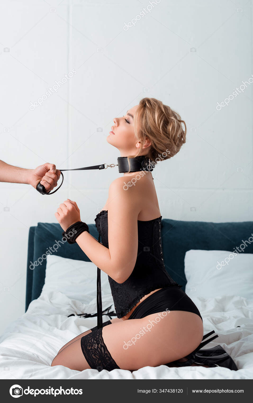 Submissive on leash