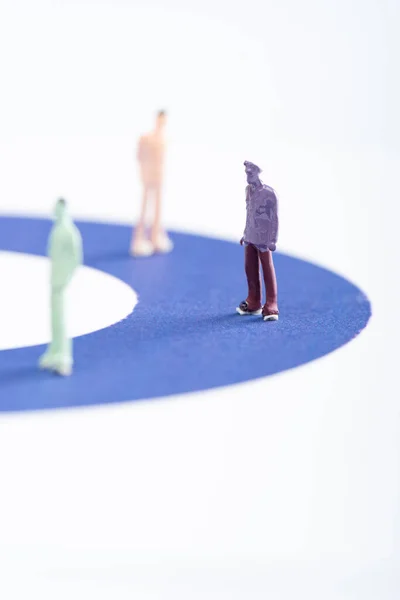 Selective Focus People Figures Blue Diagram Isolated White Concept Inequality — Stock Photo, Image