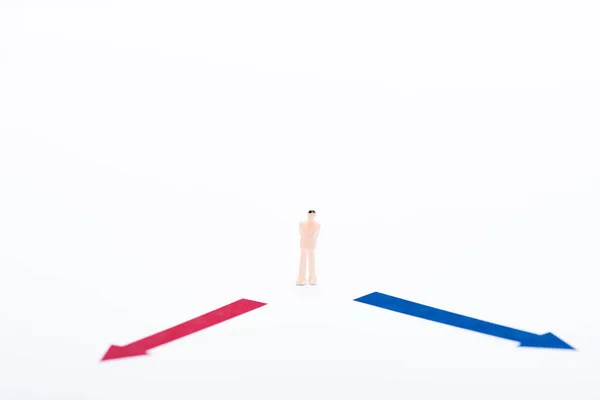 Concept Equality People Figure Red Blue Pointers Isolated White — Stock Photo, Image