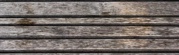 Brown textured weathered wooden background with copy space, panoramic shot — Stock Photo