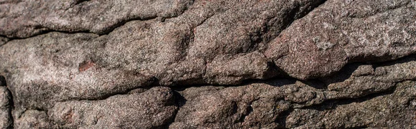 Vista de cerca de textura de piedra marrón, plano panorámico - foto de stock