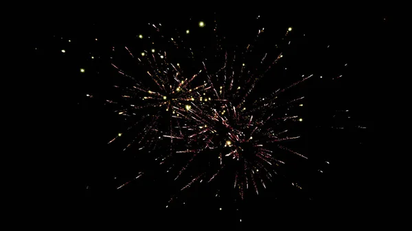 Hintergrund mit festlichem Feuerwerk auf Party, isoliert auf Schwarz — Stockfoto