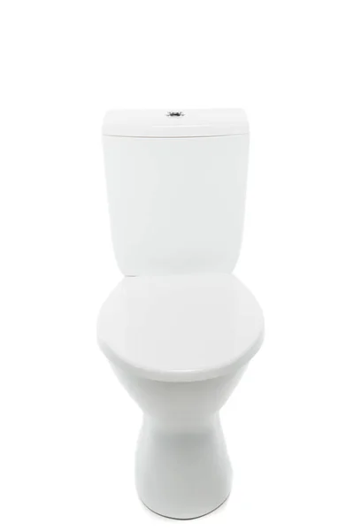 Ceramic clean toilet bowl isolated on white — Stock Photo