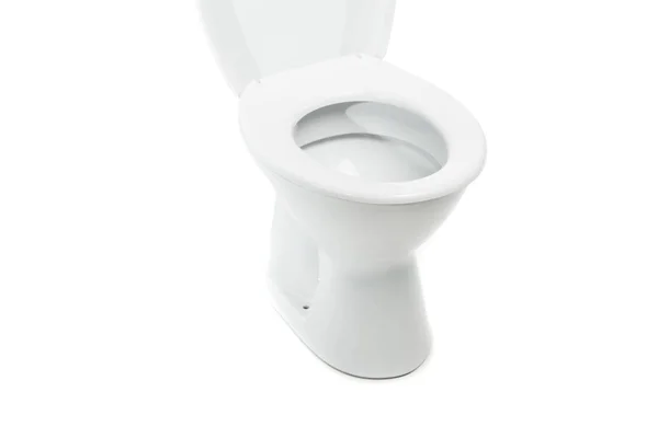 Vaso sanitário cerâmico limpo isolado em branco — Fotografia de Stock